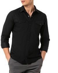 schwarzes Jeanshemd von Redbridge
