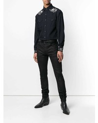 schwarzes Jeanshemd von Saint Laurent