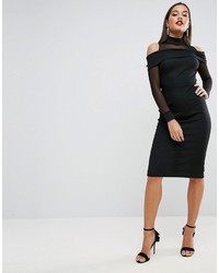 schwarzes Kleid aus Netzstoff von Asos