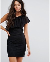 schwarzes Kleid aus Netzstoff von Miss Selfridge