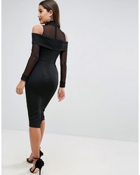 schwarzes Kleid aus Netzstoff von Asos