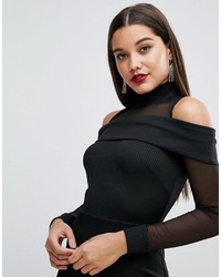 schwarzes Kleid aus Netzstoff von Asos