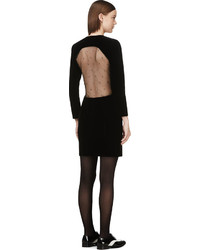 schwarzes Kleid mit Ausschnitten von Saint Laurent