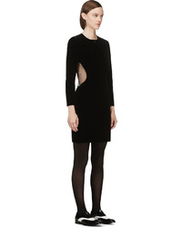 schwarzes Kleid mit Ausschnitten von Saint Laurent