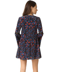 schwarzes Kleid mit Blumenmuster von Cynthia Rowley