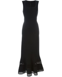schwarzes Kleid mit geometrischem Muster von Alaia