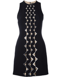 schwarzes Kleid mit geometrischem Muster von David Koma