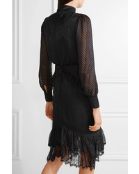 schwarzes Kleid mit geometrischem Muster von Saloni