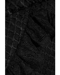 schwarzes Kleid mit geometrischem Muster von Saloni