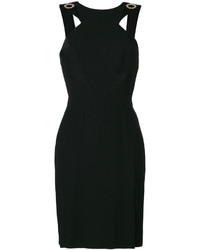 schwarzes Kleid mit Lochstickerei von Versace