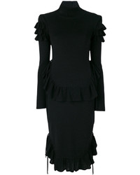 schwarzes Kleid mit Rüschen von Dsquared2