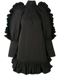 schwarzes Kleid mit Rüschen von Ellery
