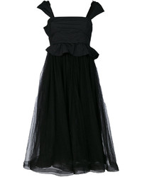 schwarzes Kleid mit Rüschen von RED Valentino