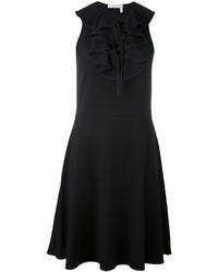 schwarzes Kleid mit Rüschen von See by Chloe