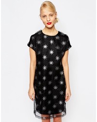 schwarzes Kleid mit Sternenmuster von Love Moschino