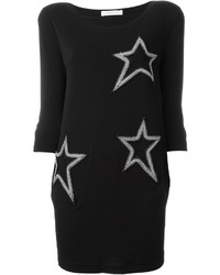 schwarzes Kleid mit Sternenmuster von PIERRE BALMAIN