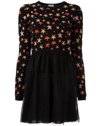 schwarzes Kleid mit Sternenmuster von RED Valentino