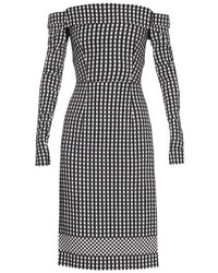 schwarzes Kleid mit Vichy-Muster
