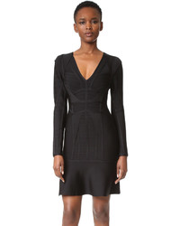 schwarzes Kleid von Herve Leger