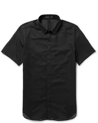 schwarzes Kurzarmhemd aus Netzstoff von Calvin Klein
