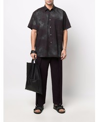 schwarzes Mit Batikmuster Kurzarmhemd von Comme Des Garcons SHIRT