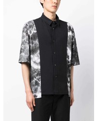 schwarzes Mit Batikmuster Kurzarmhemd von Off Duty