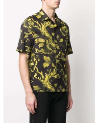 schwarzes Kurzarmhemd mit Blumenmuster von McQ Swallow