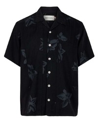 schwarzes Kurzarmhemd mit Blumenmuster von HONOR THE GIFT