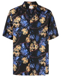 schwarzes Kurzarmhemd mit Blumenmuster von Ksubi