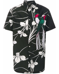 schwarzes Kurzarmhemd mit Blumenmuster von No.21
