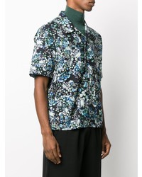 schwarzes Kurzarmhemd mit Blumenmuster von Givenchy