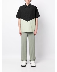 schwarzes Kurzarmhemd mit geometrischem Muster von Jil Sander