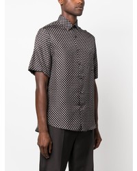 schwarzes Kurzarmhemd mit geometrischem Muster von Lanvin