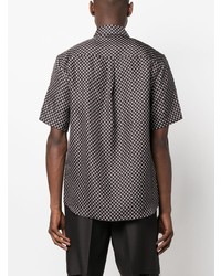 schwarzes Kurzarmhemd mit geometrischem Muster von Lanvin