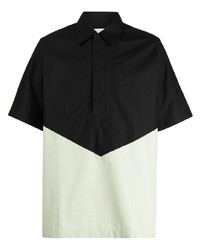 schwarzes Kurzarmhemd mit geometrischem Muster von Jil Sander