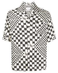 schwarzes Kurzarmhemd mit geometrischem Muster von Rhude