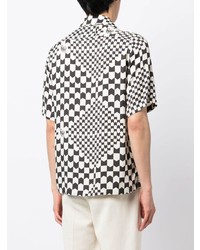 schwarzes Kurzarmhemd mit geometrischem Muster von Rhude