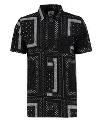 schwarzes Kurzarmhemd mit Paisley-Muster von Element