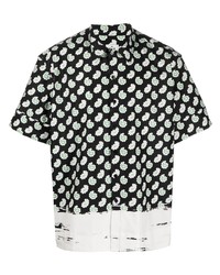 schwarzes Kurzarmhemd mit Paisley-Muster von Etro