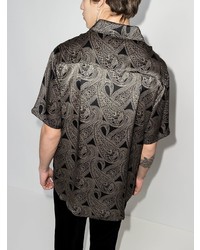schwarzes Kurzarmhemd mit Paisley-Muster von Nahmias