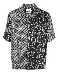 schwarzes Kurzarmhemd mit Paisley-Muster von Rhude