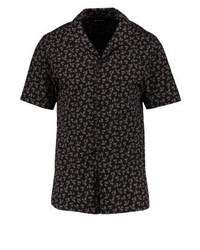 schwarzes Kurzarmhemd mit Paisley-Muster von The Kooples