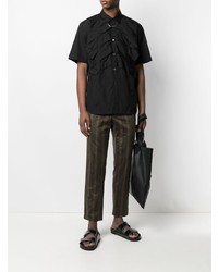 schwarzes Kurzarmhemd von Comme Des Garcons Homme Plus