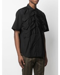 schwarzes Kurzarmhemd von Comme Des Garcons Homme Plus