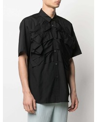 schwarzes Kurzarmhemd von Comme Des Garcons Homme Plus