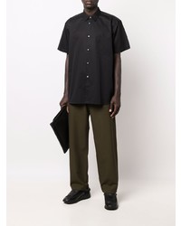 schwarzes Kurzarmhemd von Comme Des Garcons SHIRT