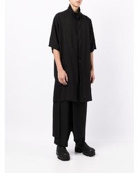 schwarzes Kurzarmhemd von Yohji Yamamoto