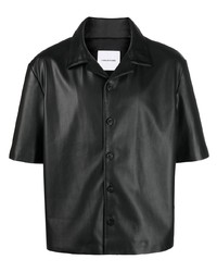 schwarzes Kurzarmhemd von Flaneur Homme