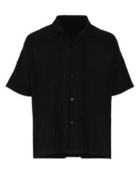 schwarzes Kurzarmhemd von Issey Miyake