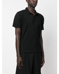 schwarzes Kurzarmhemd von Homme Plissé Issey Miyake